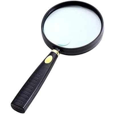 MON608 STRAIGHT HANDLE DOUBLE LIGHT MAGNIFIER/ SENTIMENTAL AND ALL -METAL MAGNIFYING GLASS