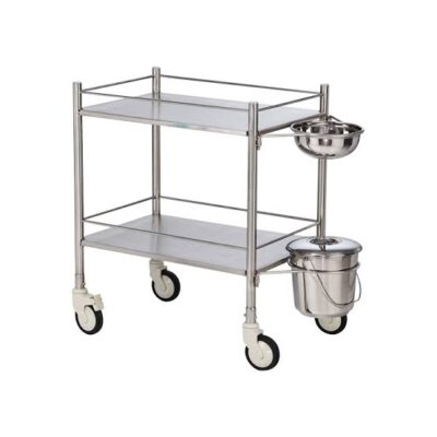 MON967 STAINLESS STEEL TREATMENT CART( WITH DRAWER AND STAINLESS STEEL PAIL)